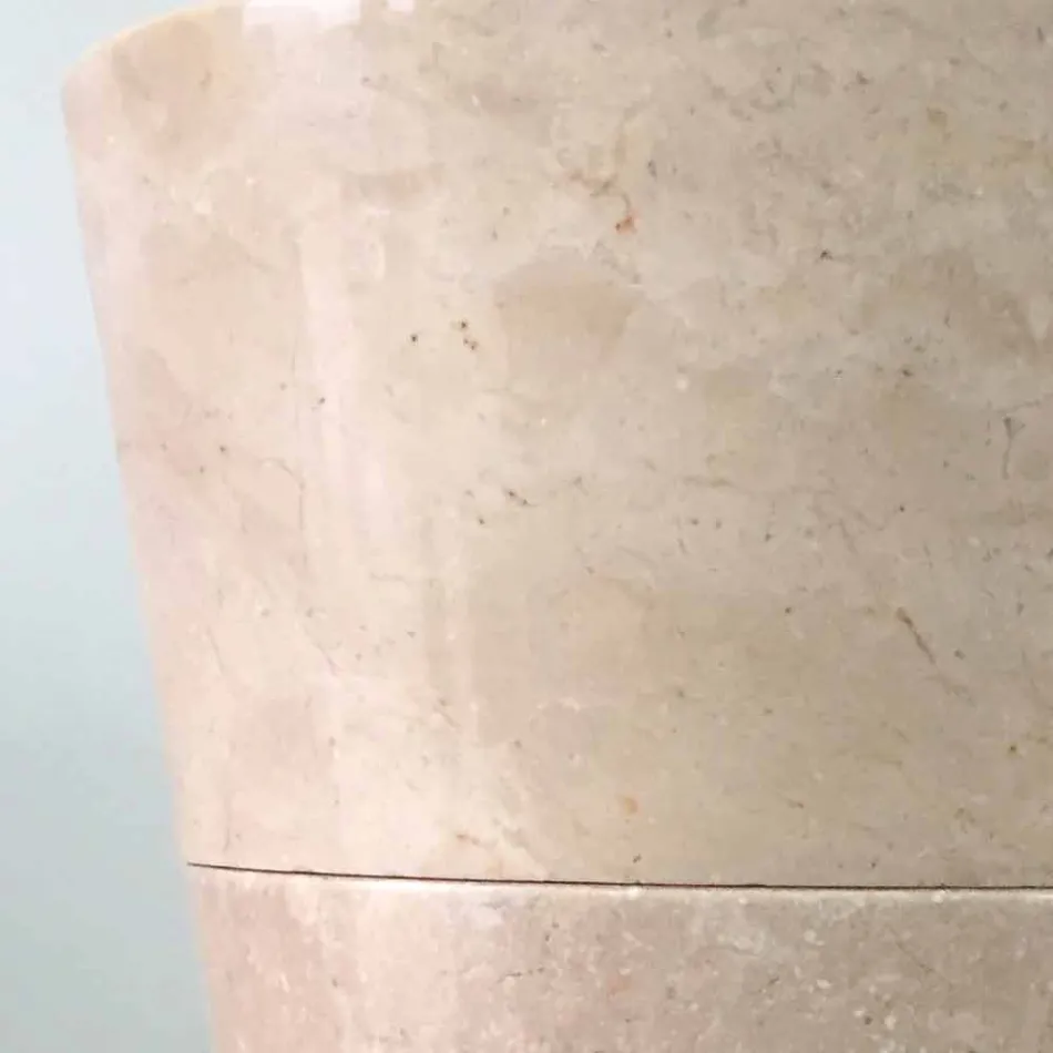 Lavabo sur piédestal Igor peint à la main, blanc brillant Viadurini