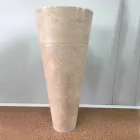 Lavabo sur piédestal Igor peint à la main, blanc brillant Viadurini