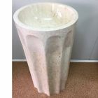 Vasque à colonne marguerite en pierre naturelle blanche, pièce unique Viadurini