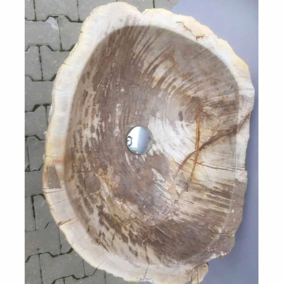 Évier de piédestal de conception en pierre naturelle de Ley, fait main Viadurini