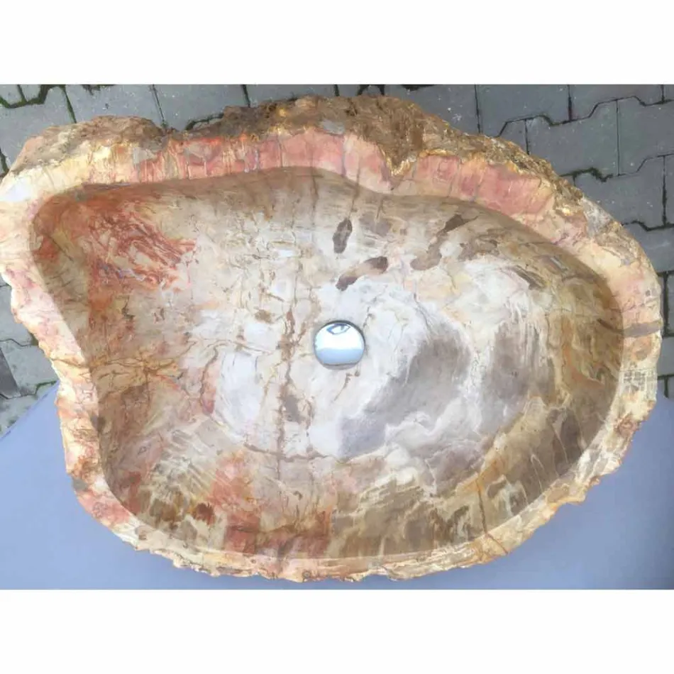 Évier de piédestal de conception en pierre naturelle de Ley, fait main Viadurini