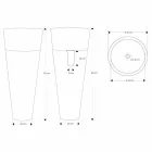 Lavabo à colonne de design moderne en marbre noir brillant - Merlo Viadurini