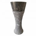 Lavabo à colonne en pierre naturelle gris foncé Fara, pièce unique