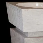lavabo monté naturellement Sire pierre blanche, fait main Viadurini
