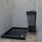 Lavabo Colonne Pyramid pierre noire naturelle Nias Viadurini