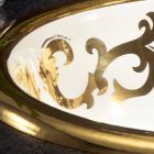 Lavabo à encastrer à décor d'argile réfractaire et d'or fabriqué en Italie, Otis Viadurini
