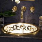 Lavabo à encastrer à décor d'argile réfractaire et d'or fabriqué en Italie, Otis Viadurini