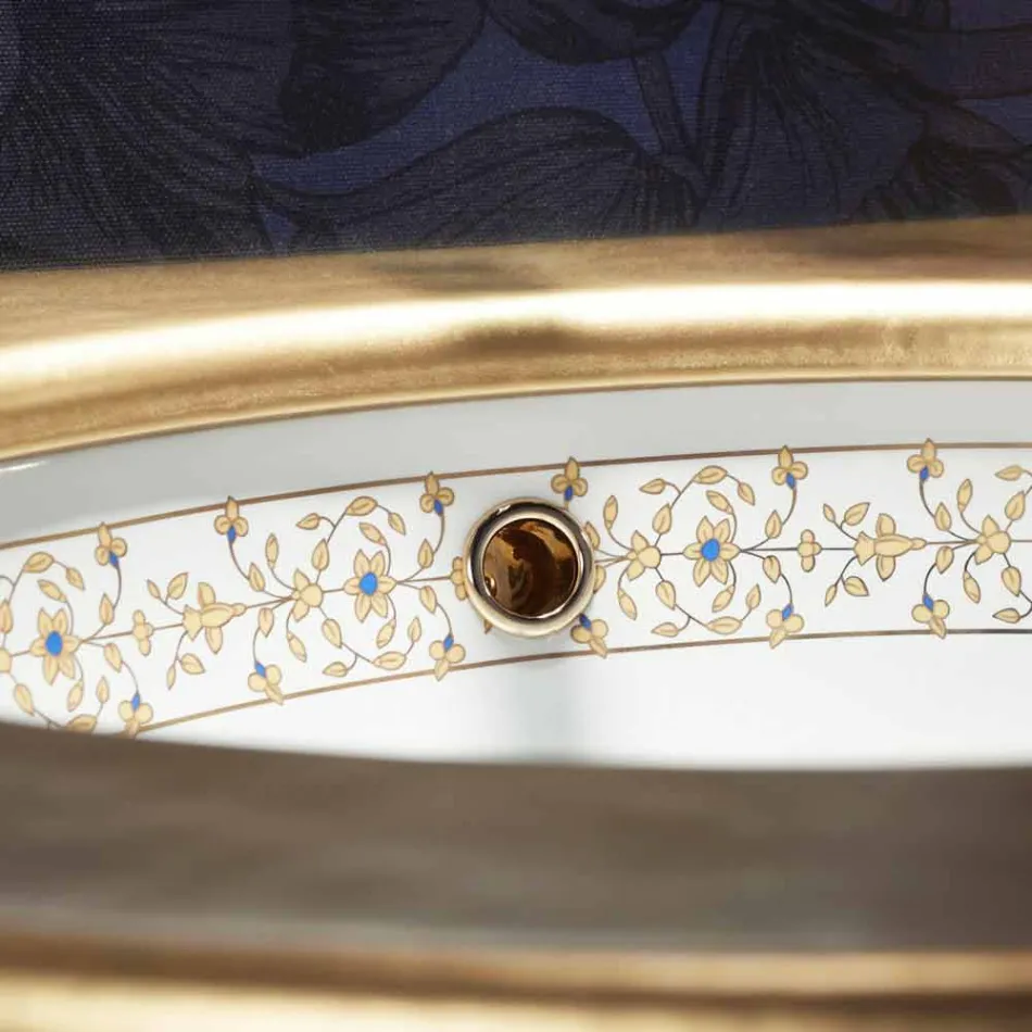 Évier encastré au design baroque en terre cuite fabriqué en Italie, en Égée Viadurini