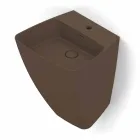 Lavabo suspendu en céramique de design moderne fabriqué en Italie, Goran Viadurini