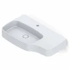 Lavabo mural moderne en céramique fabriqué en Italie, Hamlet Viadurini