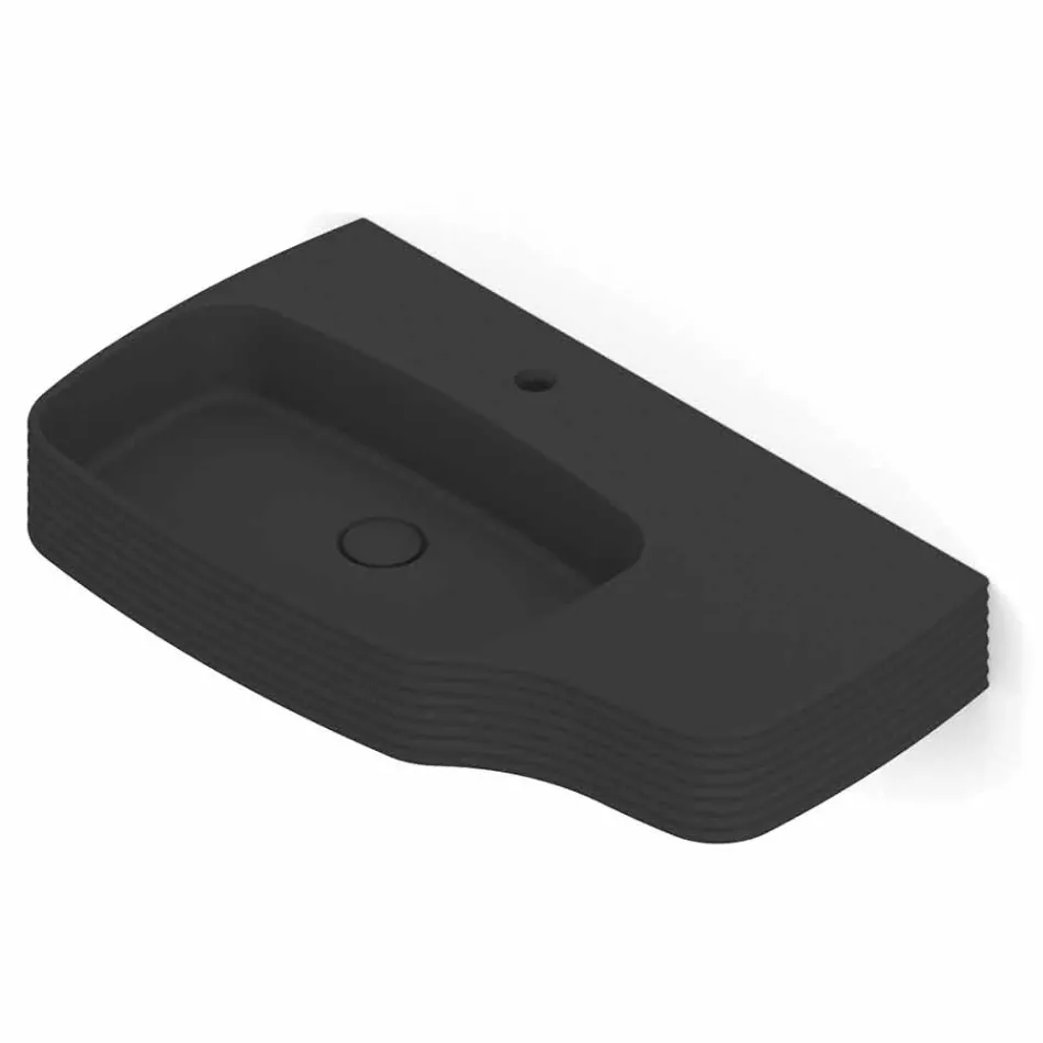 Lavabo mural moderne en céramique fabriqué en Italie, Hamlet Viadurini