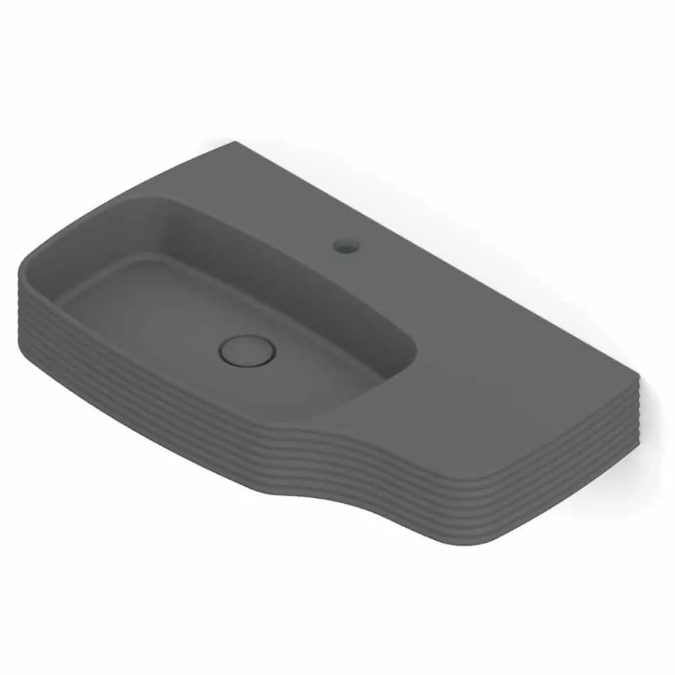 Lavabo mural moderne en céramique fabriqué en Italie, Hamlet Viadurini