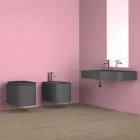 Lavabo mural moderne en céramique fabriqué en Italie, Hamlet Viadurini