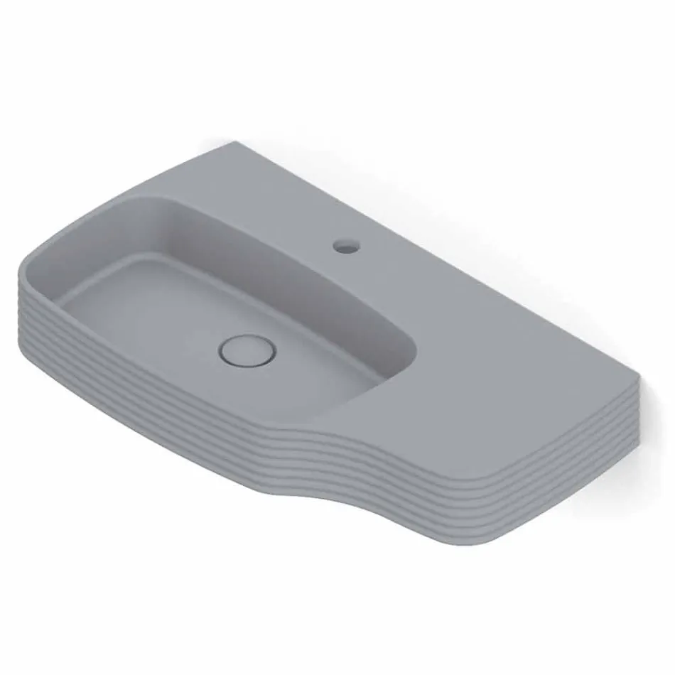 Lavabo mural moderne en céramique fabriqué en Italie, Hamlet Viadurini