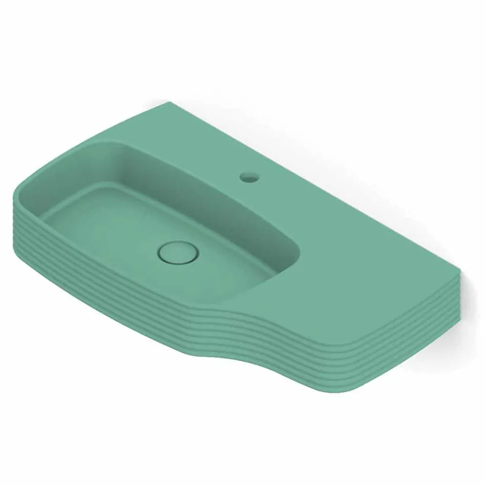 Lavabo mural moderne en céramique fabriqué en Italie, Hamlet Viadurini