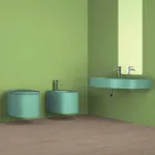 Lavabo mural moderne en céramique fabriqué en Italie, Hamlet Viadurini