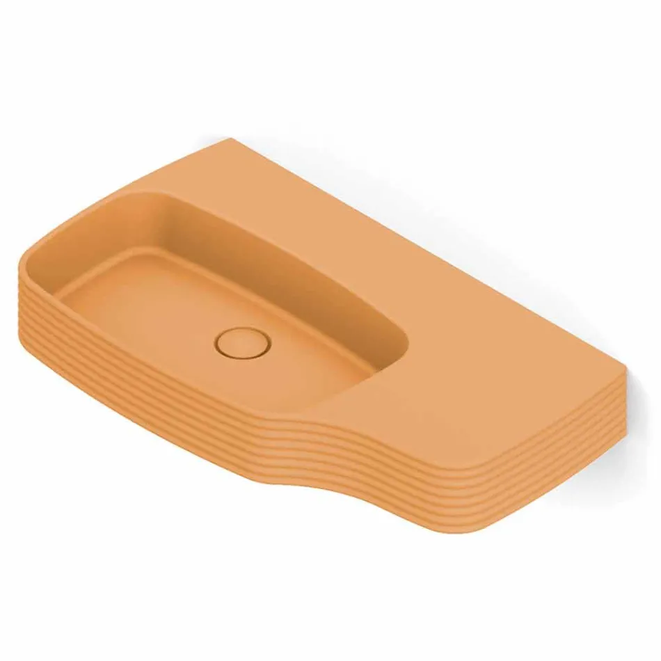 Lavabo mural moderne en céramique fabriqué en Italie, Hamlet Viadurini