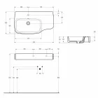 Lavabo mural moderne en céramique fabriqué en Italie, Hamlet Viadurini