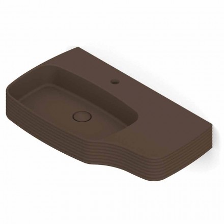 Lavabo mural moderne en céramique fabriqué en Italie, Hamlet Viadurini