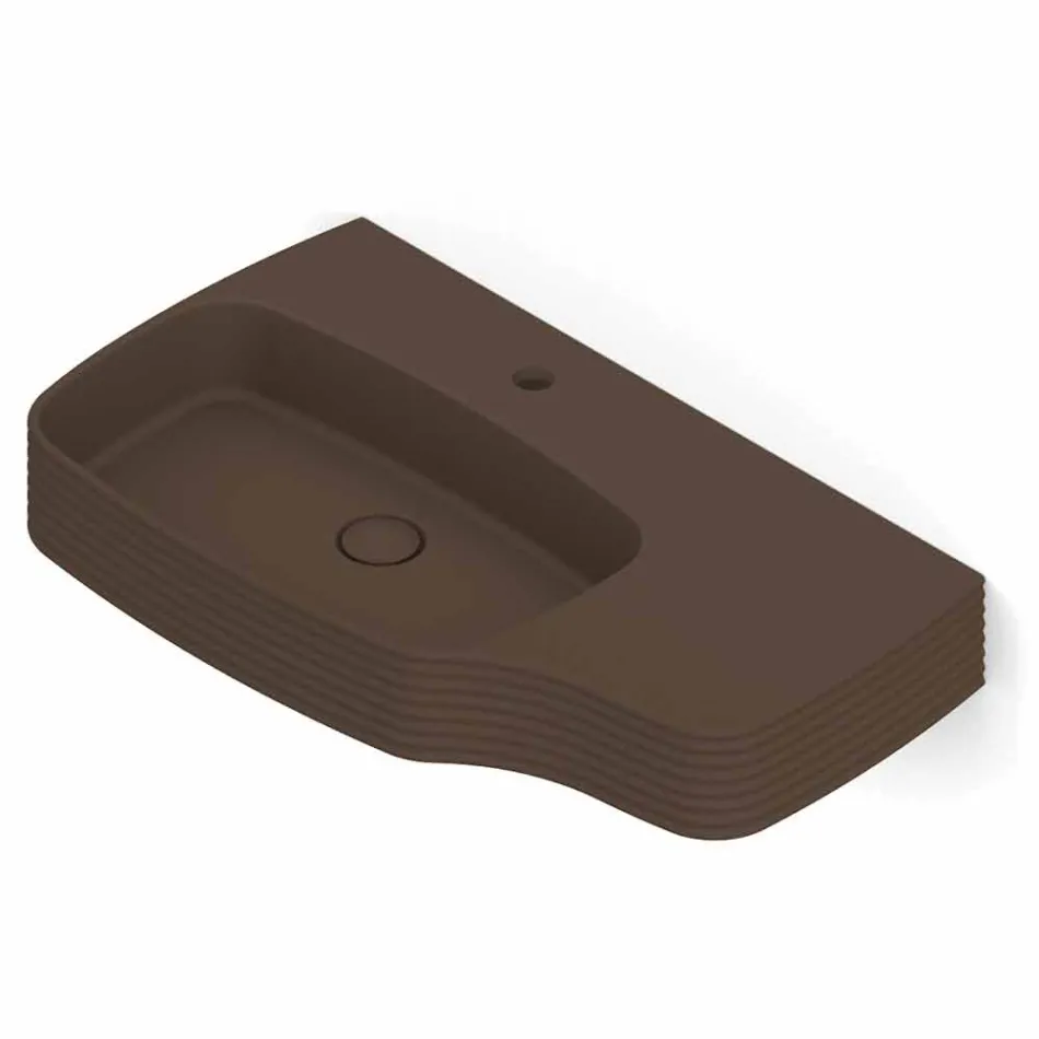 Lavabo mural moderne en céramique fabriqué en Italie, Hamlet Viadurini