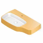 Lavabo mural moderne en céramique fabriqué en Italie, Hamlet Viadurini