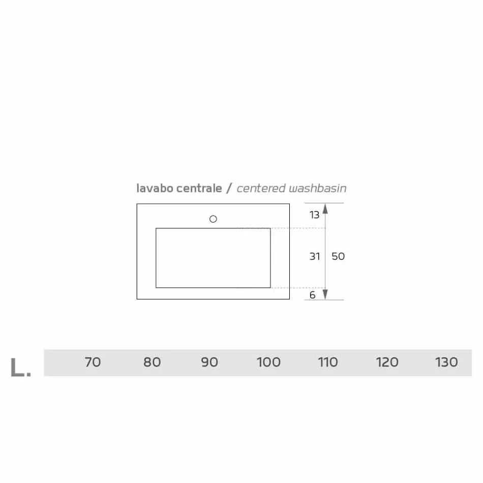 Évier suspendu moderne en Luxolid fabriqué en Italie, Ruffano Viadurini