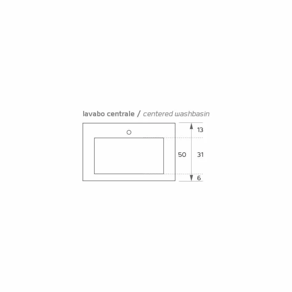 Lavabo moderne à suspension en Texolid fabriqué en Italie, Rufina Viadurini