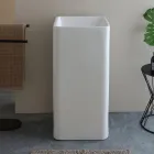 Lavabo carré en céramique sur pied au design moderne - Papavero Viadurini