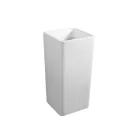 Lavabo carré en céramique sur pied au design moderne - Papavero Viadurini