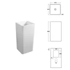 Lavabo carré en céramique sur pied au design moderne - Papavero Viadurini