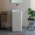 Lavabo carré en céramique sur pied au design moderne - Papavero