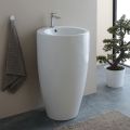 Lavabo rond en céramique sur pied au design moderne - Papavero