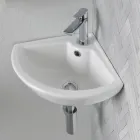 Lavabo d'angle en céramique blanche au design moderne et élégant - Silica Viadurini