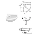 Lavabo d'angle en céramique blanche au design moderne et élégant - Silica Viadurini