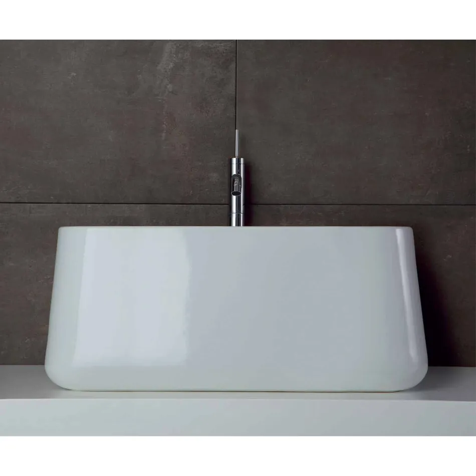 Lavabo à poser haut moderne en céramique Made in Italy Oliena Viadurini