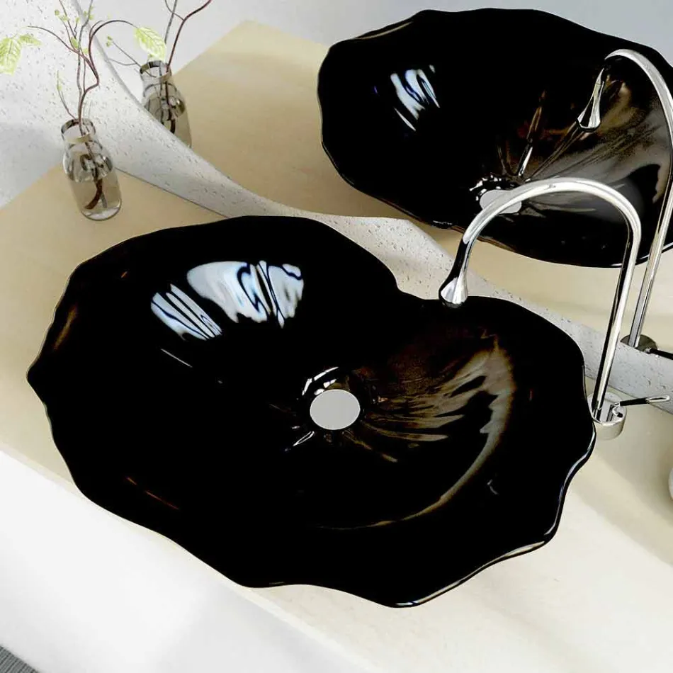 Lavabo support de design moderne en forme de feuille Faruglium Viadurini