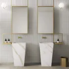 Lavabo de salle de bain à colonne en grès cérame Made in Italy - Baia Viadurini