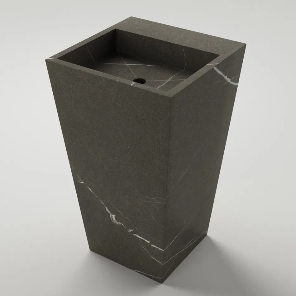 Lavabo de salle de bain à colonne en grès cérame Made in Italy - Baia Viadurini