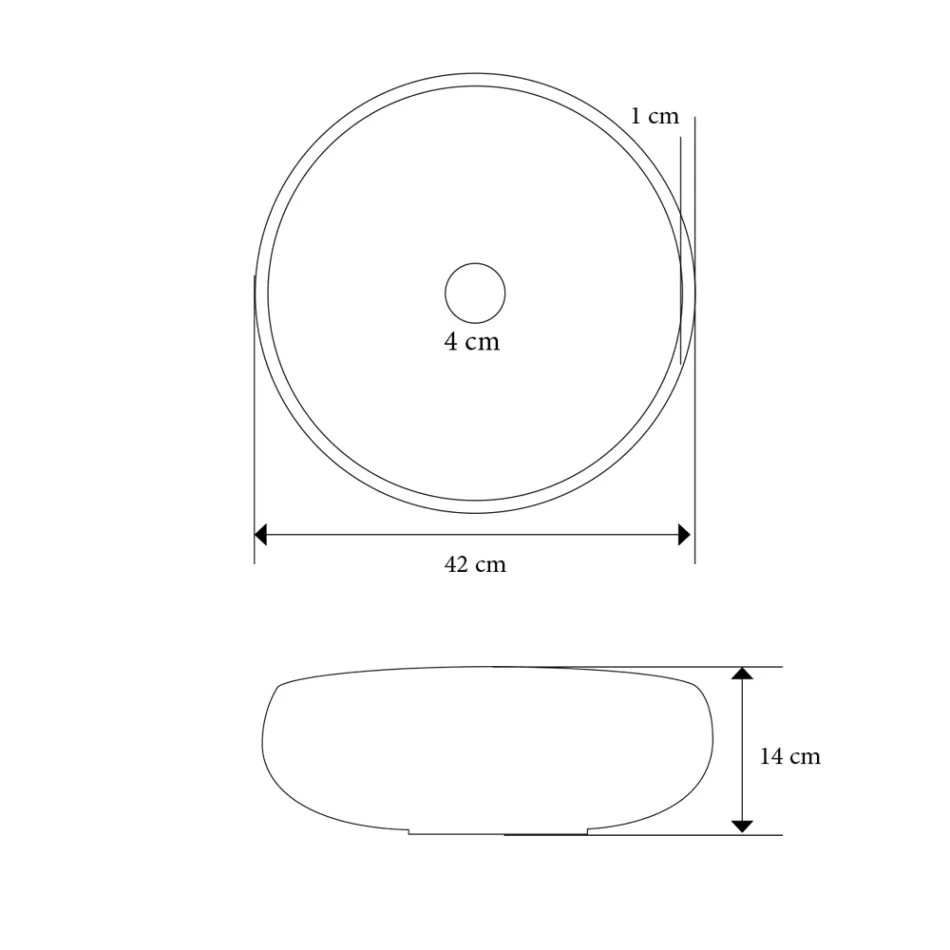 Lavabo de salle de bain à poser en argile réfractaire fabriqué en Italie - Diego Viadurini