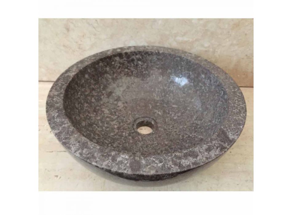 Vasque à poser en pierre naturelle gris Levi, design moderne Viadurini