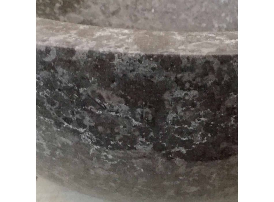Vasque à poser en pierre naturelle gris Levi, design moderne Viadurini