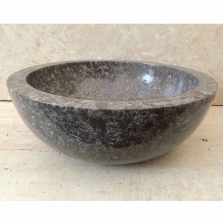 Vasque à poser en pierre naturelle gris Levi, design moderne Viadurini