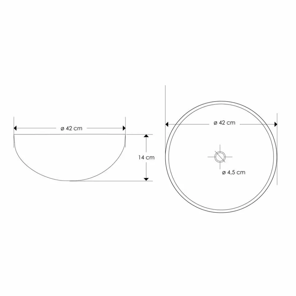 Lavabo de salle de bain à poser en pierre de sable de forme ronde - Cerasolo Viadurini