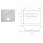 Lavabo de salle de bain à poser en surface solide blanc avec drain dissimulé - Sider Viadurini