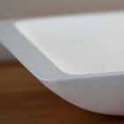 Lavabo à poser rectangulaire en Solid Surface Blanc - Albertina Viadurini