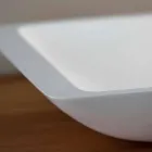Lavabo à poser rectangulaire en Solid Surface Blanc - Albertina Viadurini