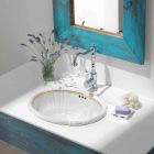 Lavabo encastré de salle de bain en porcelaine et or fabriqué en Italie, Santiago Viadurini