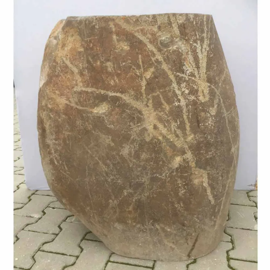 Lavabo design en pierre naturelle mer, pièce unique Viadurini