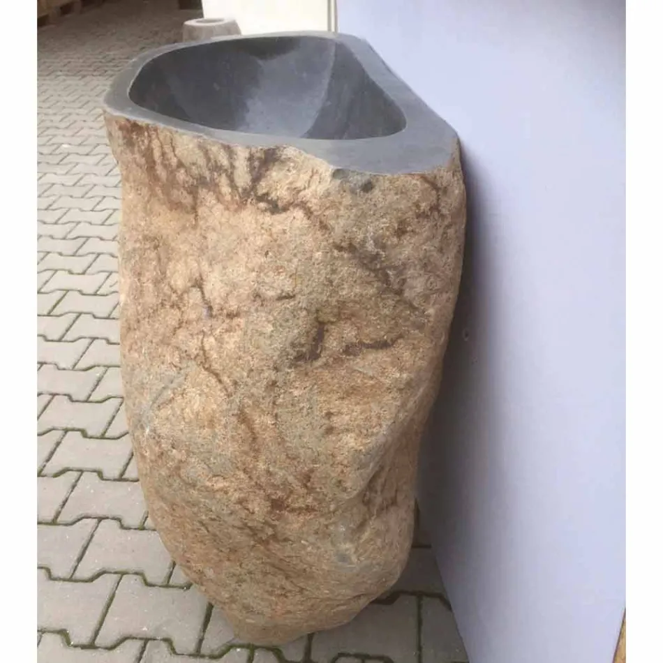 Lavabo design en pierre naturelle mer, pièce unique Viadurini