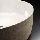 Lavabo de salle de bain design blanc en argile réfractaire fabriqué en Italie - Tatiana Viadurini